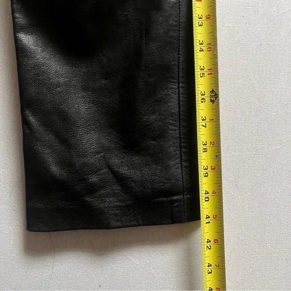 Identify Soft Black Leather Straight Leg Pants Sz 6 - Picture 6 of 10
